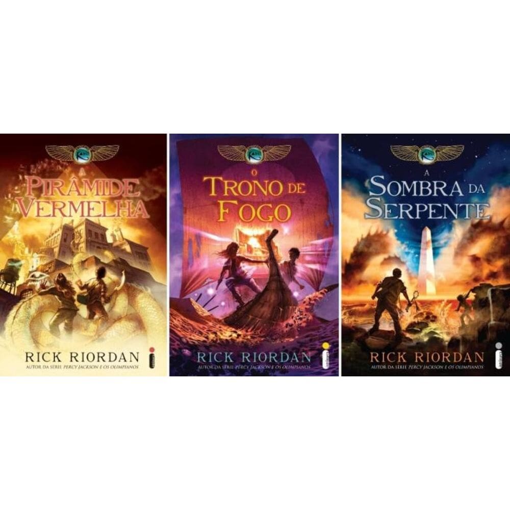 Cronicas dos Kane Piramide Vermelha, Trono de Fogo, Sombra da Serpente Kit 3 Volumes