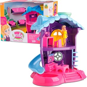 Brinquedo Infantil Casinha Da Judy Sala Tv Sofá Escorregador