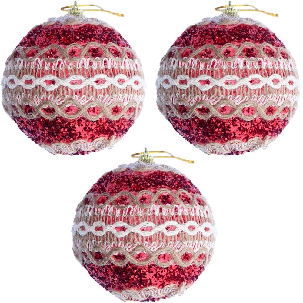 Kit 9 Decoração Bola Vermelha Natal Árvore De Natal De 75mm