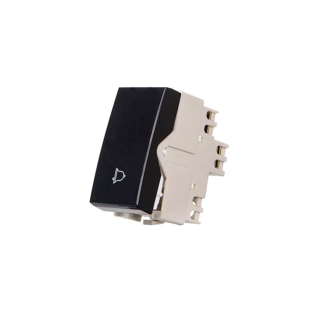 Módulo Interruptor Pulsador para Campainha MarGirius Sleek 10A Preto Ebony