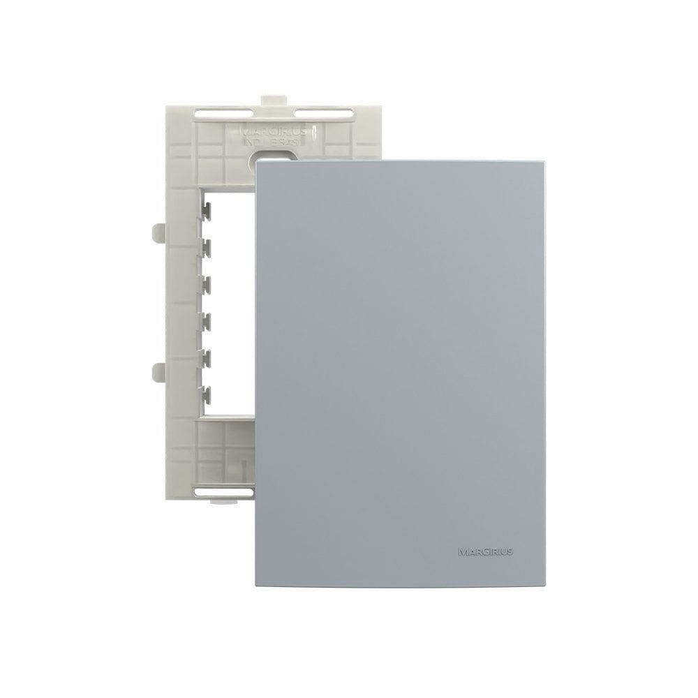 Placa Cega com Suporte MarGirius Sleek Colors 4x2 Cinza
