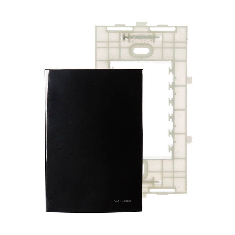 Placa Cega com Suporte MarGirius Sleek 4x2 Preto Ebony