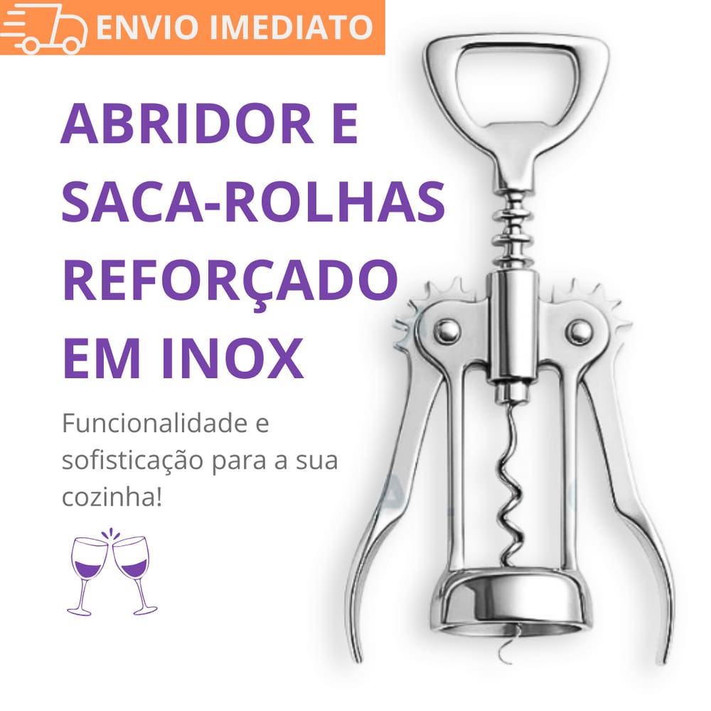 Sacarrolha E Abridor De Garrafa De Metal