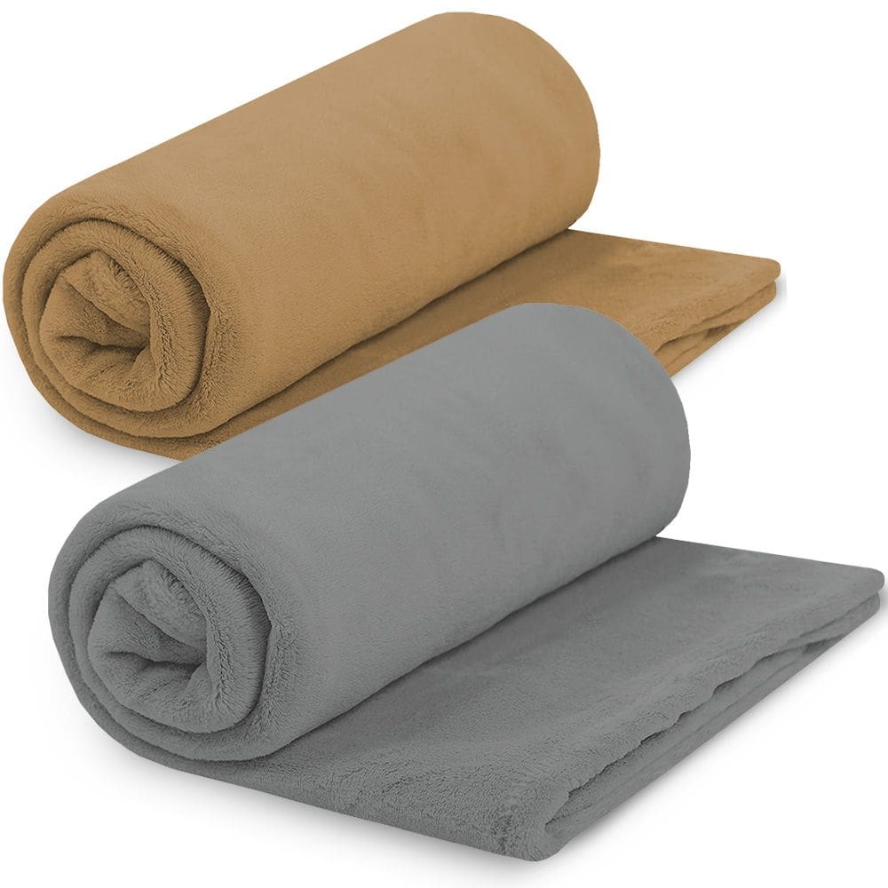 Kit 2 Manta Cobertor Casal 180x220cm Microfibra Soft Macia Fleece Camesa - Emcompre