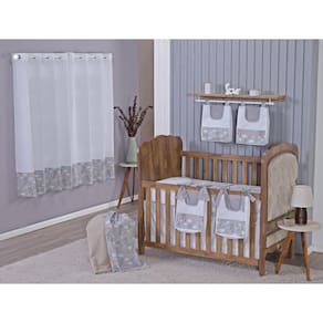 Enxoval Bebe Kit Berço Americano Cortina Algodão Menino