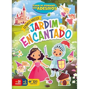 Livro Álbum de Atividades c/ Adesivos Cenário Mágico Jardim Encantado 16 Páginas - Tilibra