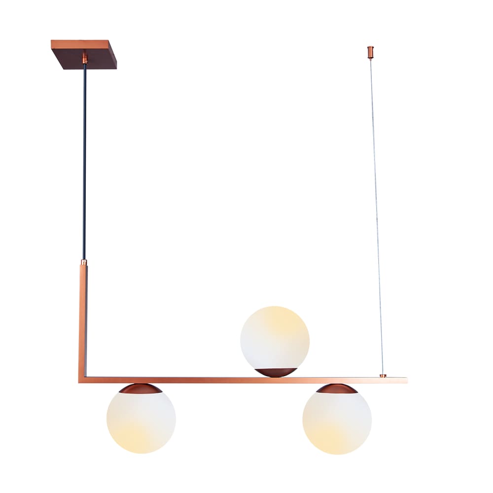 Lustre Pendente Startec L3 Havana Triplo 3XE27 Bivolt Dourado