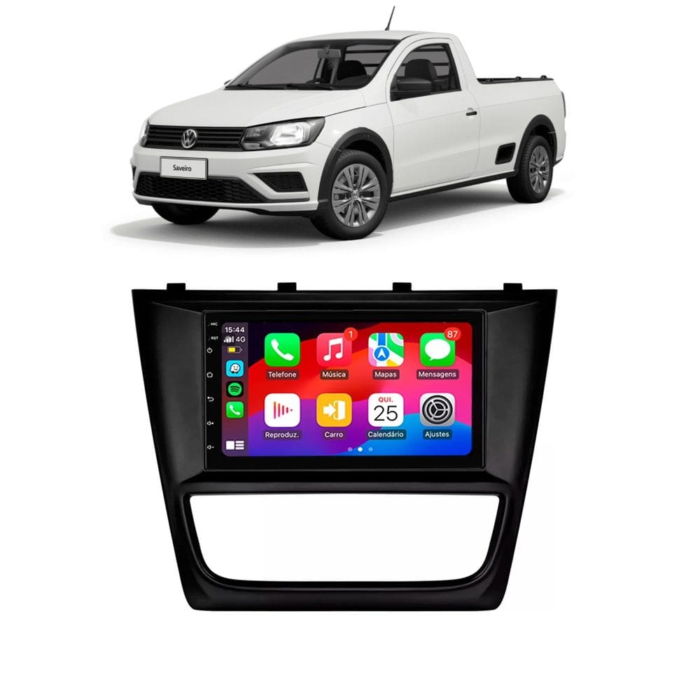 Kit Multimídia Saveiro Robust 2016 / 2019 7 Pol CarPlay AndroidAuto - 708BR Roadstar