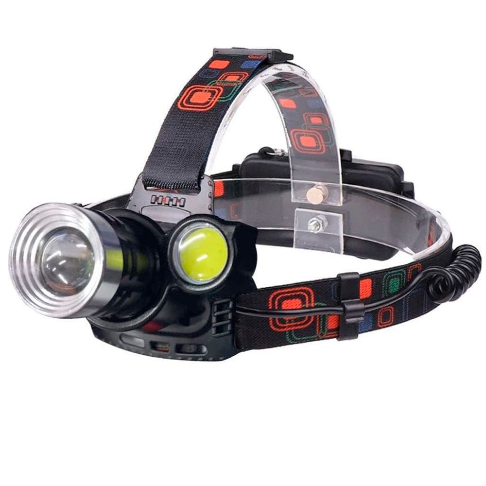 Lanterna Cabeça Recarregável 3 LED Ângulo Ajustável