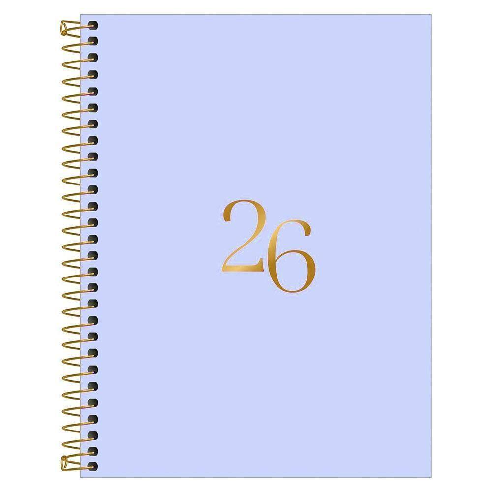 Agenda Diária 2026 Espiral M7 176Fls Vanilla Lilás Tilibra