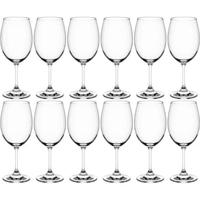Kit 12 Taças Sense de Vidro Cristal 450ml Transparente Vinho