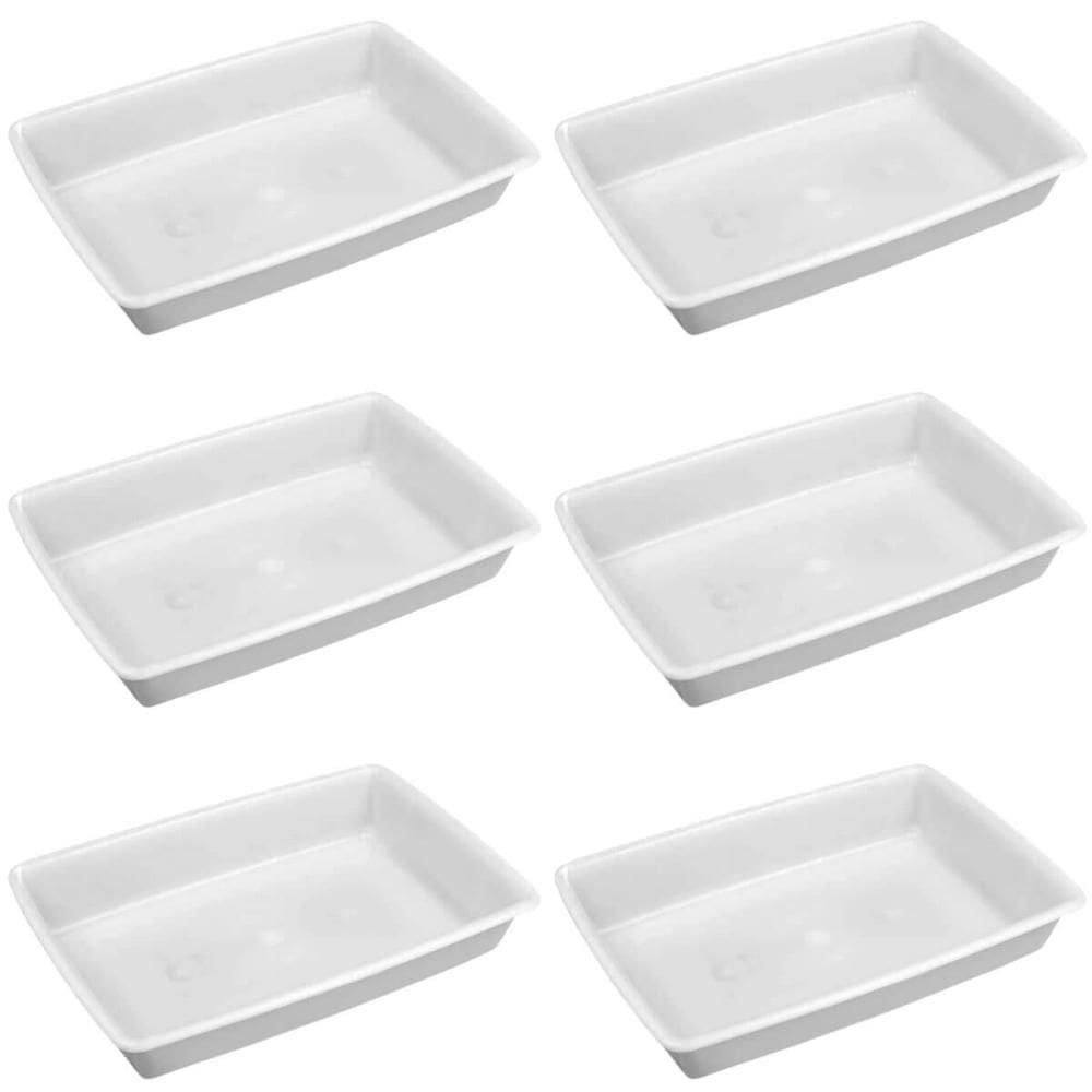 Kit 6 Bandejas de Plástico 7L Bacia Plasvale 45x30x8cm Açougue Restaurante