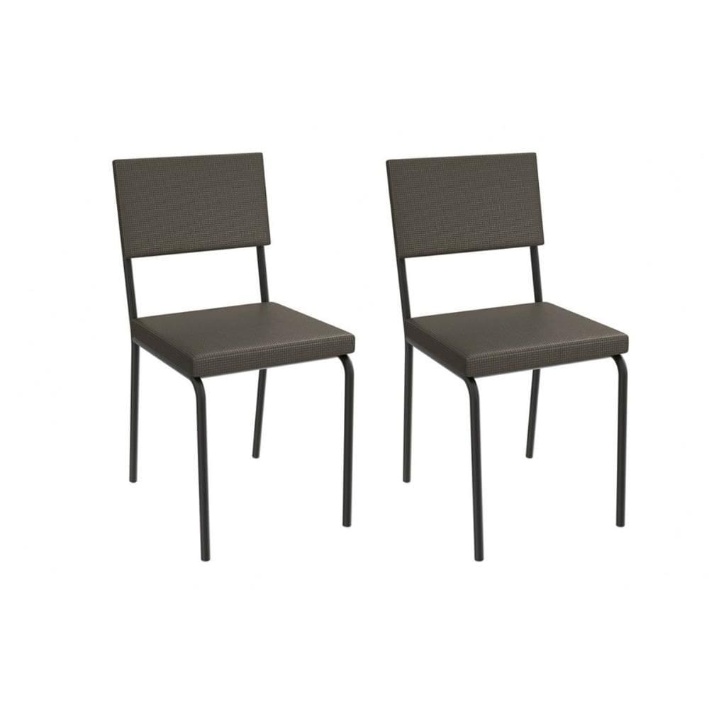 Cadeira Sala de Jantar Zaria 2C128PRF Aço Kit 2 Un Preto/ano Marrom - Kappesberg
