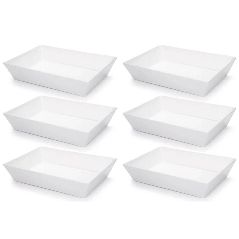 Kit 6 Travessas Brancas 4L Melamina Profissional Haus Concept Restaurante Buffet