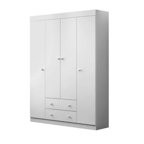 Guarda Roupa Infantil Bebê Helena 2 Gavetas 4 Portas Branco
