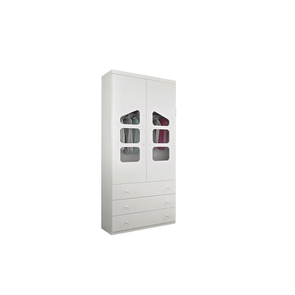 Guarda Roupa Infantil Eloisa 2 Portas 3 Gavetas Branco