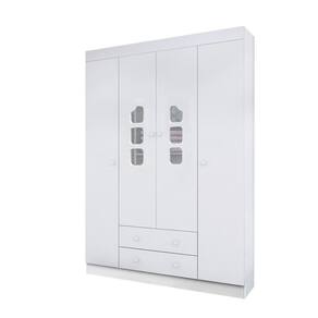 Guarda Roupa Infantil Bebê Lívia 2 Gavetas 4 Portas Branco