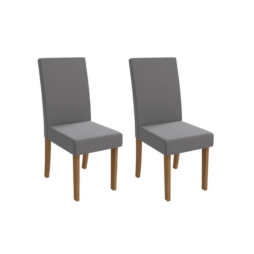 Cadeira Sala de Jantar Dália 2CAD131 Madeirado Kit 2 Un Canela/Suede Cinza - Kappesberg