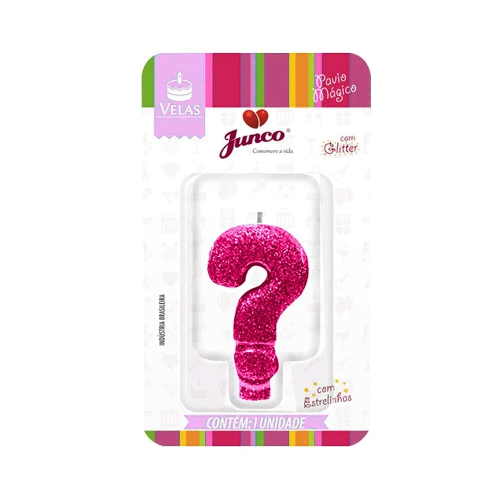 Vela com Números de Aniversário com Glitter Rosa