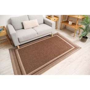 Tapete Sisal Eco Nature Moldura 87 Bege Marrom 1,00x1,50m