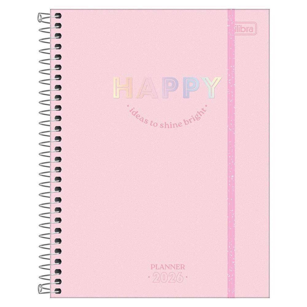 Planner Semanal 2026 Esp M7 80Fls Happy Rosa Tilibra