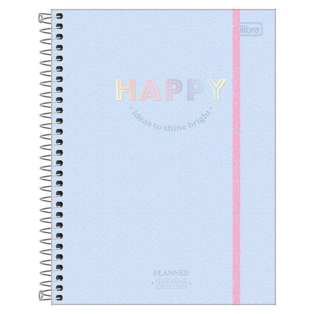 Planner Semanal 2026 Esp M7 80Fls Happy Azul Tilibra