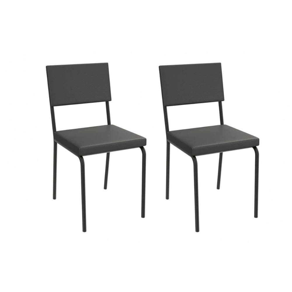 Cadeira Sala de Jantar Zaria 2C128PRF Aço Kit 2 Un Preto/ano Preto - Kappesberg