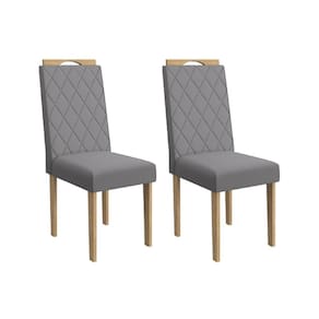 Cadeira Sala de Jantar Camélia 2CAD153 Madeirado Kit 2 Un Carvalho/Suede Cinza - Kappesberg