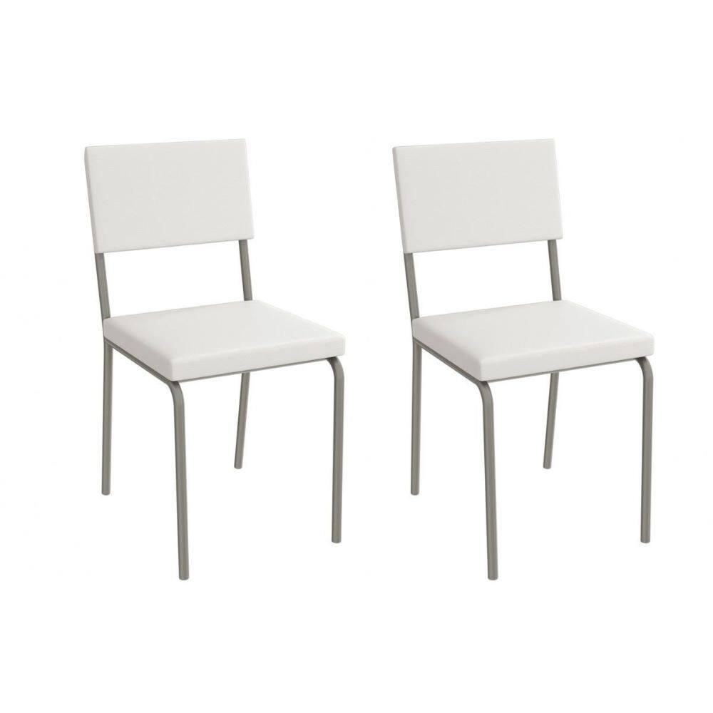 Cadeira Sala de Jantar Zaria 2C128NK Aço Kit 2 Un Niquel/ano Branco - Kappesberg