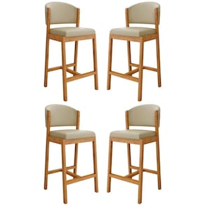 KIT 4 Banquetas Alta Estofada para Cozinha Courino - BalaquI