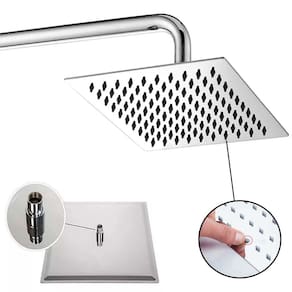 Ducha Inox Ss304 20cm Quadrada Duchão 20x20 Chuveiro Braço Parede de 40Cm Solar Gás Piscina Jardim