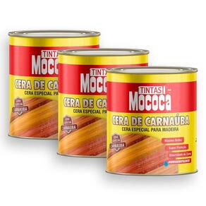 Kit 3 Cera Carnaúba Cor Imbuia Madeira 900ml Mococa
