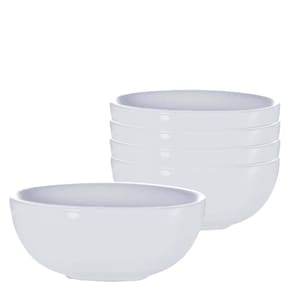 Jogo de Bowl de Vidro Redondo Branco 500ml, 6pcs- Ruvolo