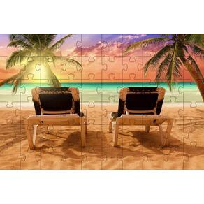 Kit 2 Quebra-Cabeça Paisagens Praias Do Mundo 40 Peças
