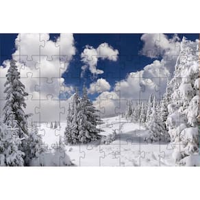 Quebra-Cabeça Paisagem Com Neve Pelo Mundo De 150 Peças