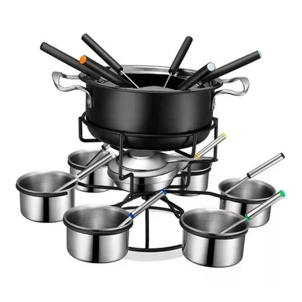 Conjunto Para Fondue 22 Peças Potes Inox