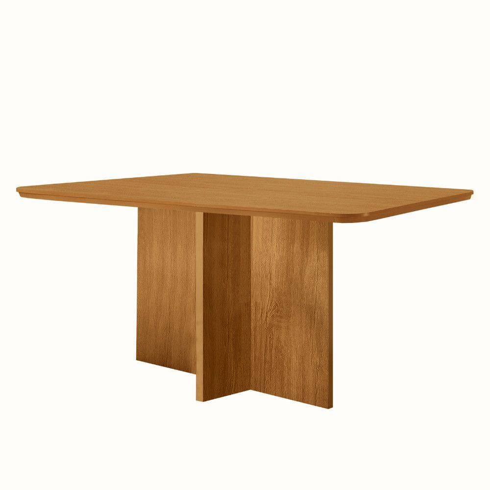 Mesa de Jantar Olímpia 120cm Tampo MDF Canto Copo Moderna Mobília