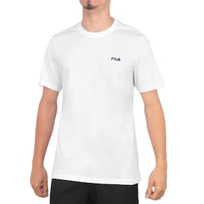 Camiseta Fila Classic Branco Marinho e Vermelho
