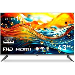 Smart TV HQ 43" Full HD tela sem bordas Sistema Android Slim