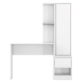 Mesa Escrivaninha Work Plus 126cmX158cm 1 Porta e 1 Gaveta Branco - EdeCasaMóveis