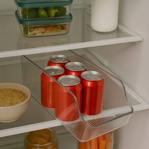 Organizador Multiuso para Geladeira Armários Transparente 34x14x10cm  - Jolitex MEK - Transparente