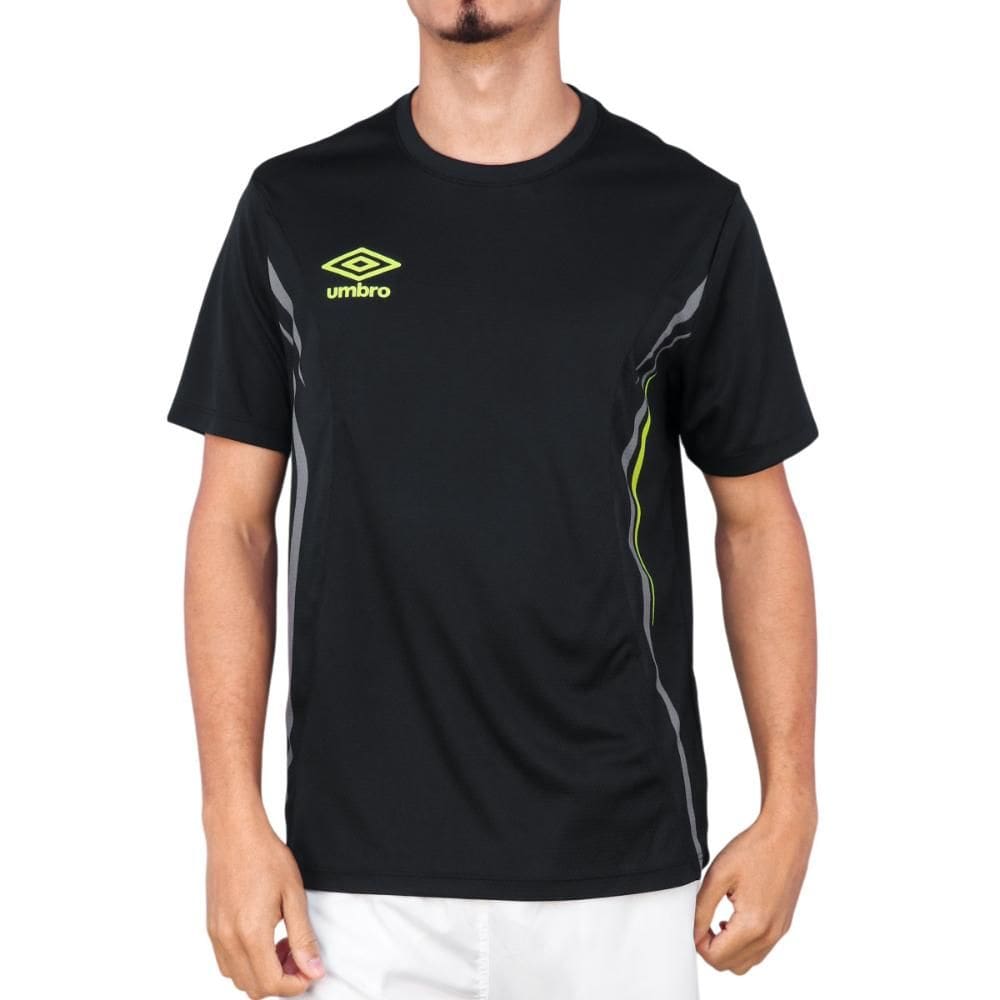 Camiseta Umbro Rush Preto Cinza E Limão