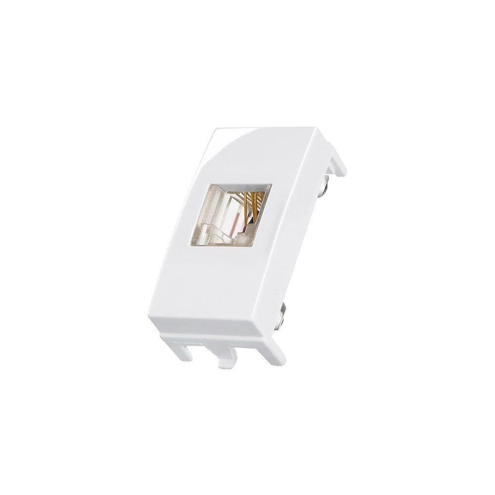 Módulo Tomada para Telefone Padrão Americano MarGirius Sleek RJ11 4 Fios Branco