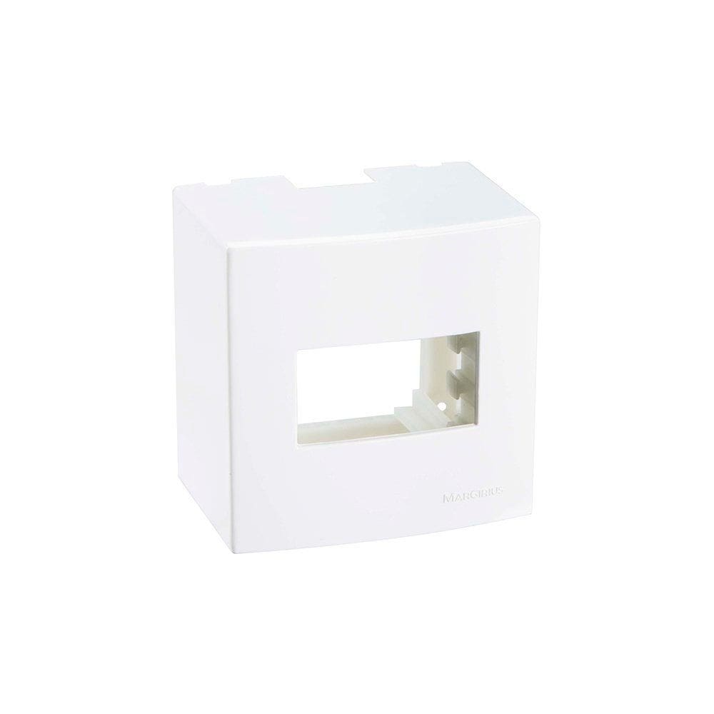 Caixa de Sobrepor com Suporte MarGirius Sleek 75x75 para 1 Módulo Branca