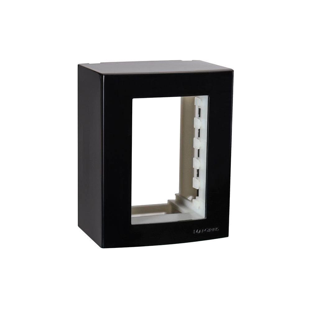 Caixa de Sobrepor com Suporte MarGirius Sleek 75x95 para 3 Módulos Preto Ebony