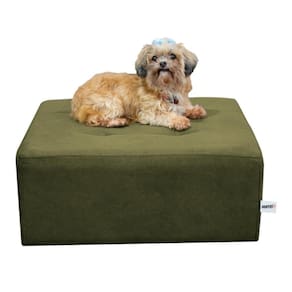 Cama Box Para Cachorro E Pet Quadrado Confortável Com Pés Com Alumínio Matrix Veludo Light Chumbo
