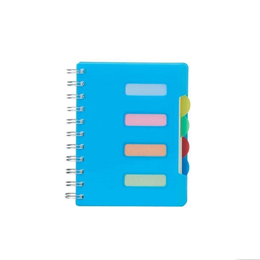 Caderno Pequeno Com Divisórias Espiral Anotações Pauta Azul