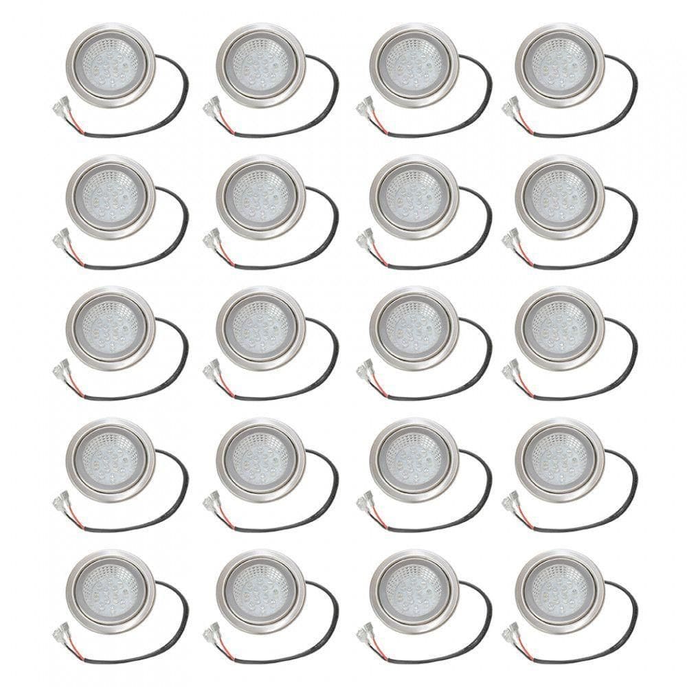 Kit Lâmpada Led Redonda Para Coifa Plug Simples 20 Peças Bivolt