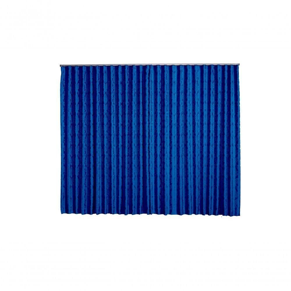 Cortina Jacquard 5,00x2,30 Para Trilho Suíço Azul
