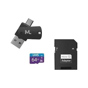 Cartao De Memoria 4x1 Ultra High Speed Ate 80 Mb-s Uhs1 64gb +adaptador Sd Usb Dual Mc152 Classe 10